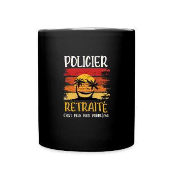 policier retraité - Mug uni - noir - Devant