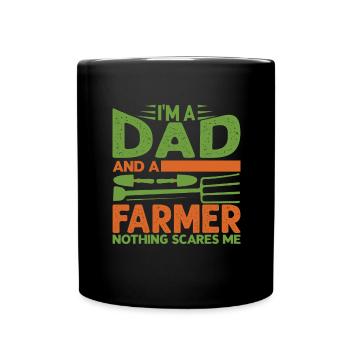 Farmer and dad gift father and farmer - Full Colour Mug - black - Front