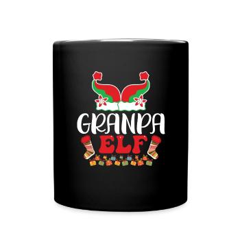 Opa Elf Weihnachten - Tasse einfarbig - Schwarz - Vorne