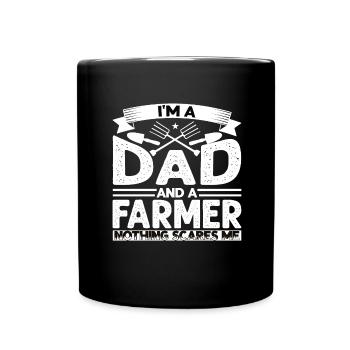Farmer and dad gift father and farmer - Full Colour Mug - black - Front