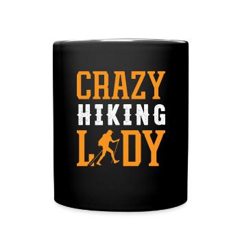 Wandern Frau Bergsteigen - Tasse einfarbig - Schwarz - Vorne