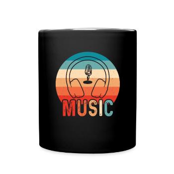 Musicien vinyle Musique rétro Vinyle Vintage Musique Making - Mug uni - noir - Devant