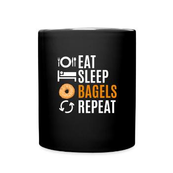 Bagel Bagels Geschenk - Tasse einfarbig - Schwarz - Vorne