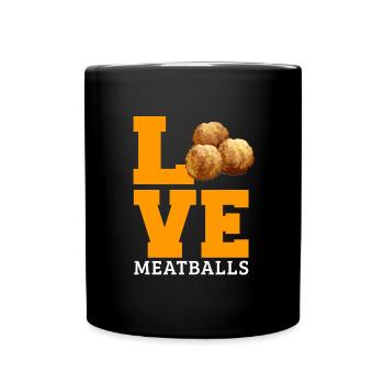 Meatball Frikadelle Essen Geschenk - Tasse einfarbig - Schwarz - Vorne