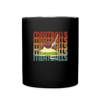 Meatball Frikadelle Essen Geschenk - Tasse einfarbig - Schwarz - Vorne