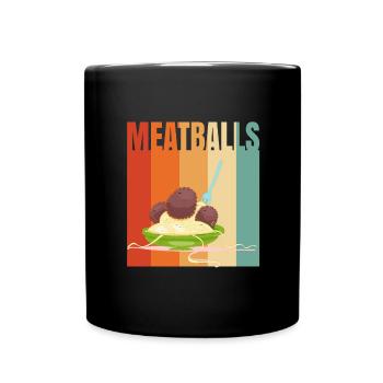 Meatball Frikadelle Essen Geschenk - Tasse einfarbig - Schwarz - Vorne