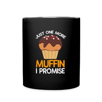 Muffin - Tasse einfarbig - Schwarz - Vorne