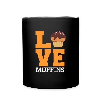 Muffin - Tasse einfarbig - Schwarz - Vorne