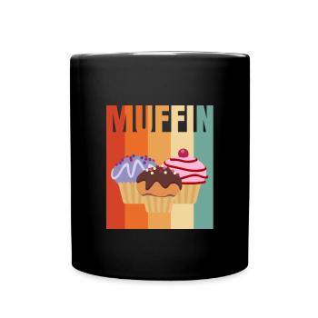 Muffin - Tasse einfarbig - Schwarz - Vorne