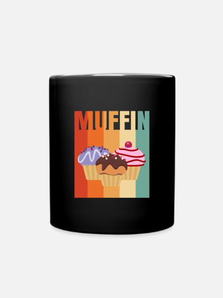 Muffin - Tasse einfarbig - Schwarz