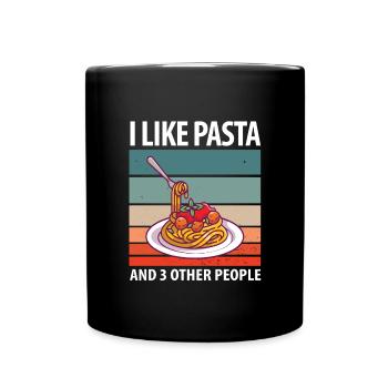 I like pasta and 3 other people - Full Colour Mug - black - Front