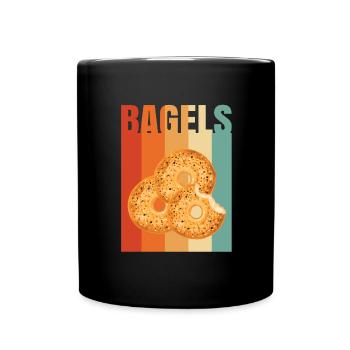 Bagel Bagels Geschenk - Tasse einfarbig - Schwarz - Vorne