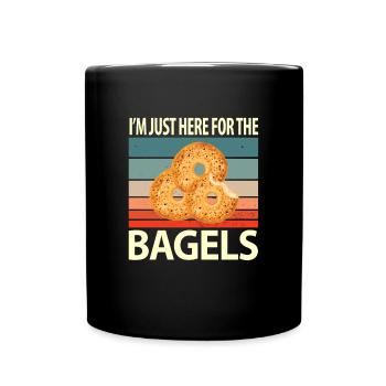Bagel Bagels Geschenk - Tasse einfarbig - Schwarz - Vorne