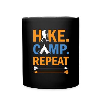 Wandern Camping Outdoor Sprüche Camper Wanderer - Tasse einfarbig - Schwarz - Vorne
