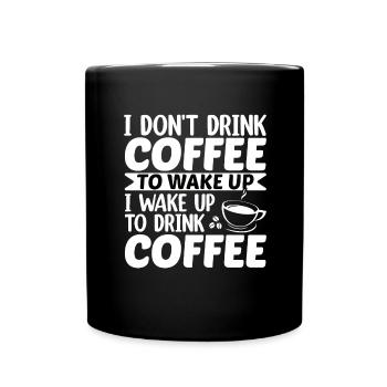 Café Sarcasme Amis Bonheur Joie Cappuccino - Mug uni - noir - Devant