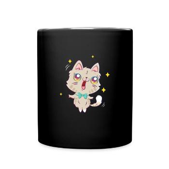 Sing Katze Kawaii Süß Japan Anime - Tasse einfarbig - Schwarz - Vorne