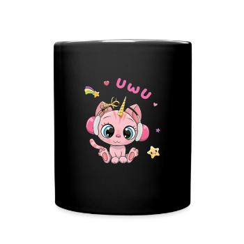 Uwu Cat Kawaii Mignon Japon Anime - Mug uni - noir - Devant
