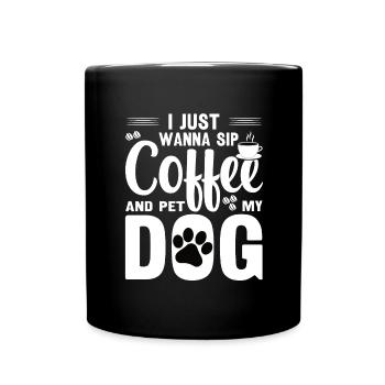 Coffee Dog Machine Puppy Cup Beans - Full Colour Mug - black - Front
