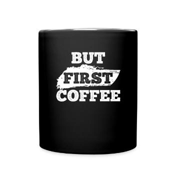 Café Sarcasme Amis Bonheur Joie Cappuccino - Mug uni - noir - Devant