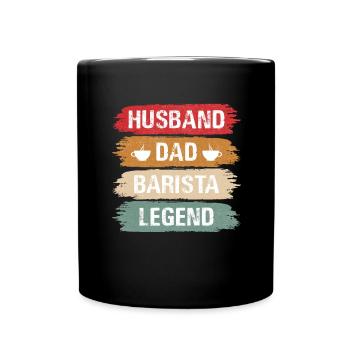 Barman Barman Barista Cadeau Père Papa Papa Papa - Mug uni - noir - Devant