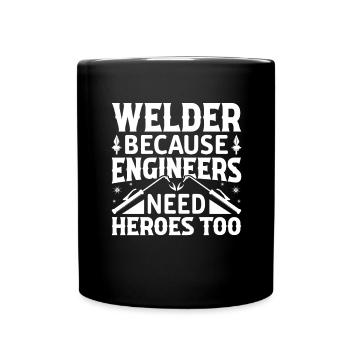 Welder Profession Heat Steel Gas TIG MAG Welding - Full Colour Mug - black - Front