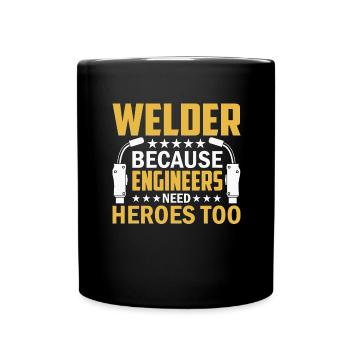 Welder Profession Heat Steel Gas TIG MAG Welding - Full Colour Mug - black - Front