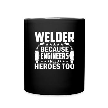 Welder Profession Heat Steel Gas TIG MAG Welding - Full Colour Mug - black - Front