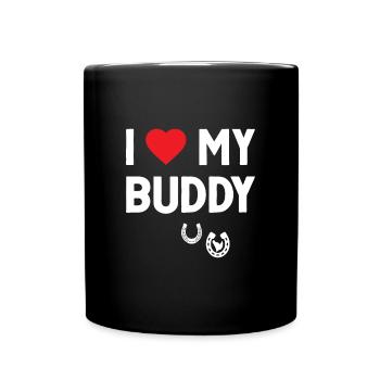 J’aime mon copain cheval sabots cœur rouge - Mug uni - noir - Devant