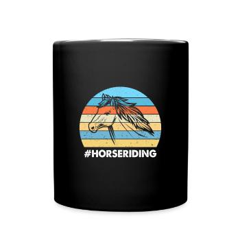 Horseriding Colorful Sunset Background White - Full Colour Mug - black - Front