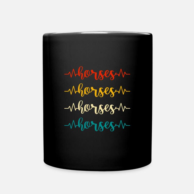 Pferde Reiten Bunter Hintergrund Pferd Anima - Tasse einfarbig - Schwarz