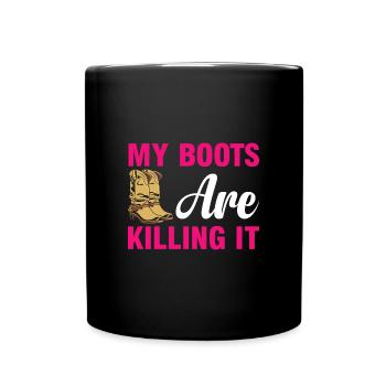 My Boots Are Killing It Horse Boots Riding - Full Colour Mug - black - Front