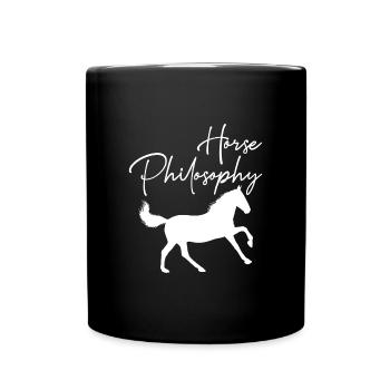 Pferd Philosophie Reiten Tier Western Style Weiß - Tasse einfarbig - Schwarz - Vorne