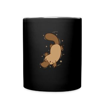 Platypus diving Australia - Full Colour Mug - black - Front