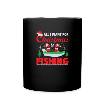 Pêcheur de Noël Pêche Poisson Pêche Cadeau - Mug uni - noir - Devant