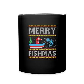 Pêcheur Noël Pêche Poisson Cadeau de pêche - Mug uni - noir - Devant