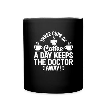 Kaffee Sarkasmus Freunde Glück Freude Cappuccino - Tasse einfarbig - Schwarz - Vorne