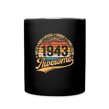 1943 Anniversaire Retro Vintage né en 1943 - Mug uni - noir - Devant