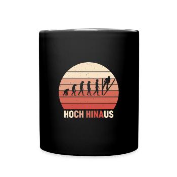 Hoch Hinaus Sonnenhintergrund Skispringen - Tasse einfarbig - Schwarz - Vorne