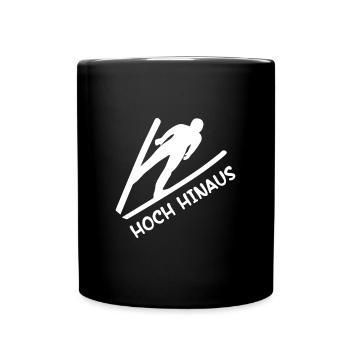 Hoch Hinaus Skispringen Winter - Tasse einfarbig - Schwarz - Vorne