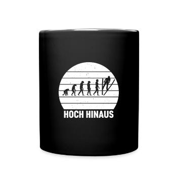Hoch Hinaus Sonnenhintergrund Skispringen Sport - Tasse einfarbig - Schwarz - Vorne