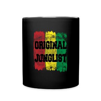 Original Junglist Red Yellow Green DNB Drum n Bass - Full Colour Mug - black - Front