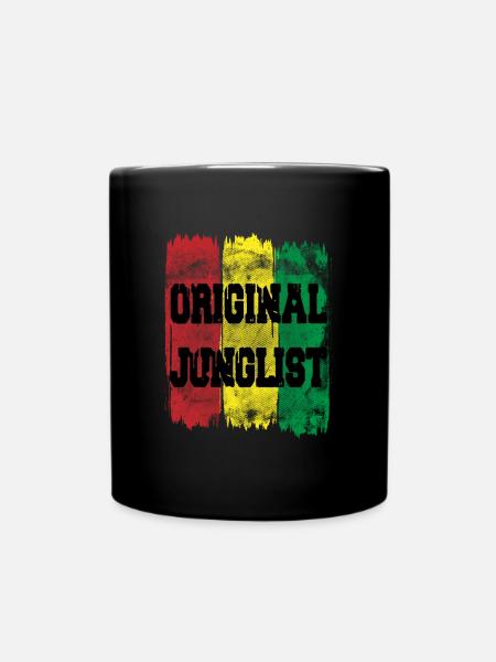 Original Junglist Rouge Jaune Vert DNB Drum n Bass - Mug uni - noir