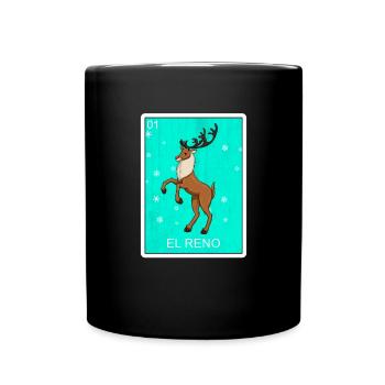 El Reno Reindeer Card Mexikanische Lotterie Weihna - Tasse einfarbig - Schwarz - Vorne