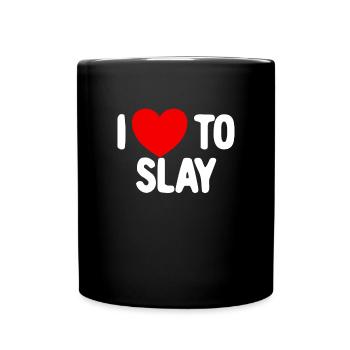 Ich liebe es, M�dchen Motivation zu t�ten, FrauenT - Tasse einfarbig - Schwarz - Vorne