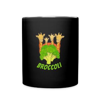 Broccoli Giraffes - Full Colour Mug - black - Front