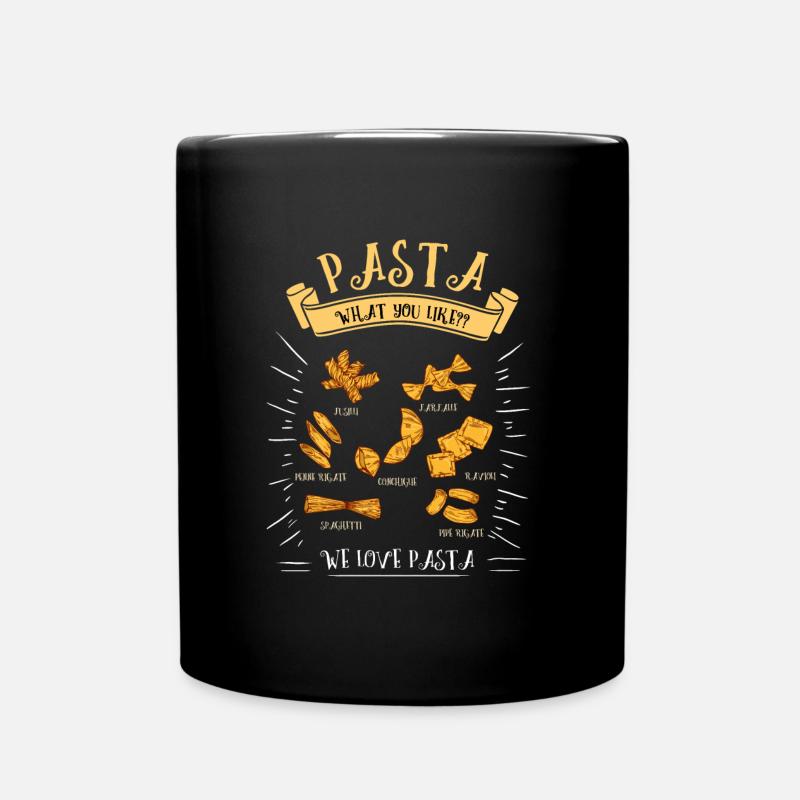 Pasta Nudeln Italien Geschenk - Tasse einfarbig - Schwarz