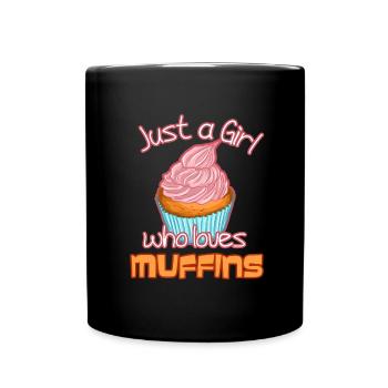 Just a girl who loves muffins - Full Colour Mug - black - Front