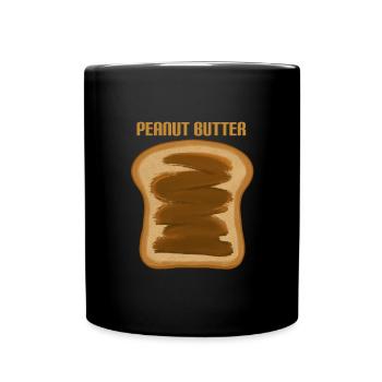 Erdnussbutter Peanut Butter - Tasse einfarbig - Schwarz - Vorne