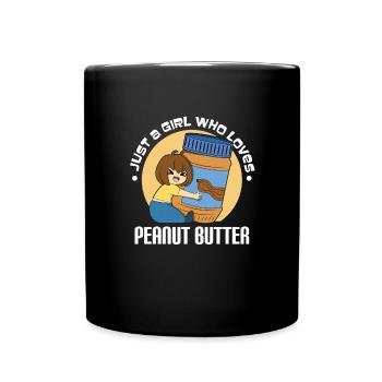 Erdnussbutter Peanut Butter - Tasse einfarbig - Schwarz - Vorne