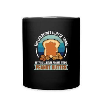 Erdnussbutter Peanut Butter - Tasse einfarbig - Schwarz - Vorne